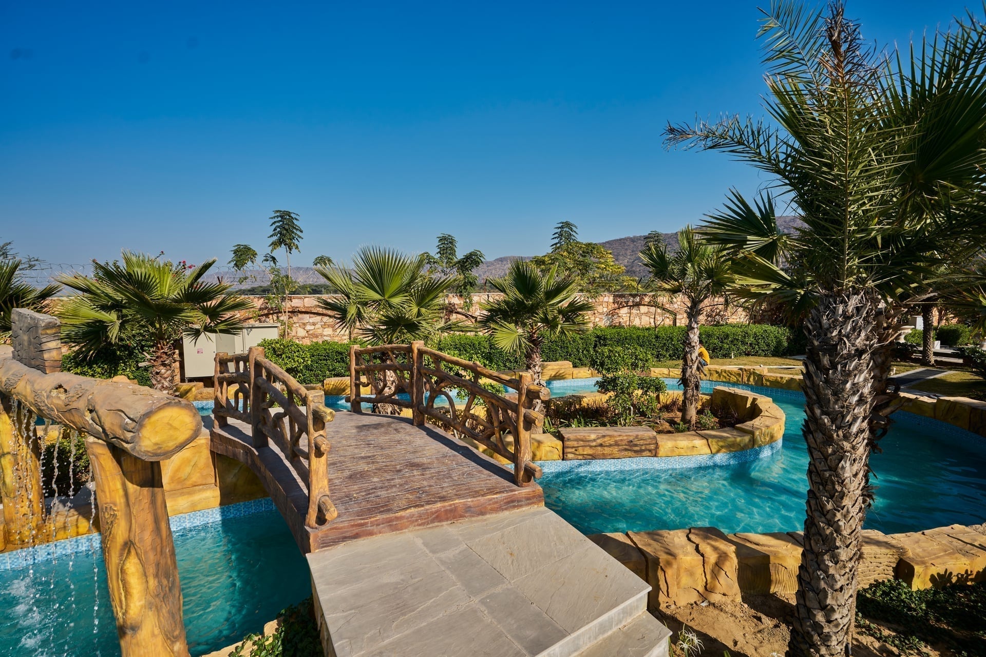Pool deck area with loungers