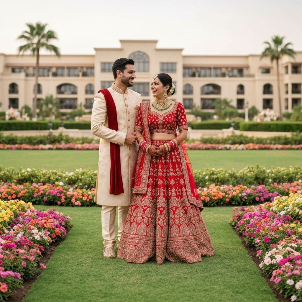 Wedding couple at Ananth Aravali Resort & Water Amusement Park